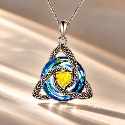 Collar Nudo de Bruja con Piedra de Nacimiento