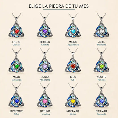 Collar Nudo de Bruja con Piedra de Nacimiento
